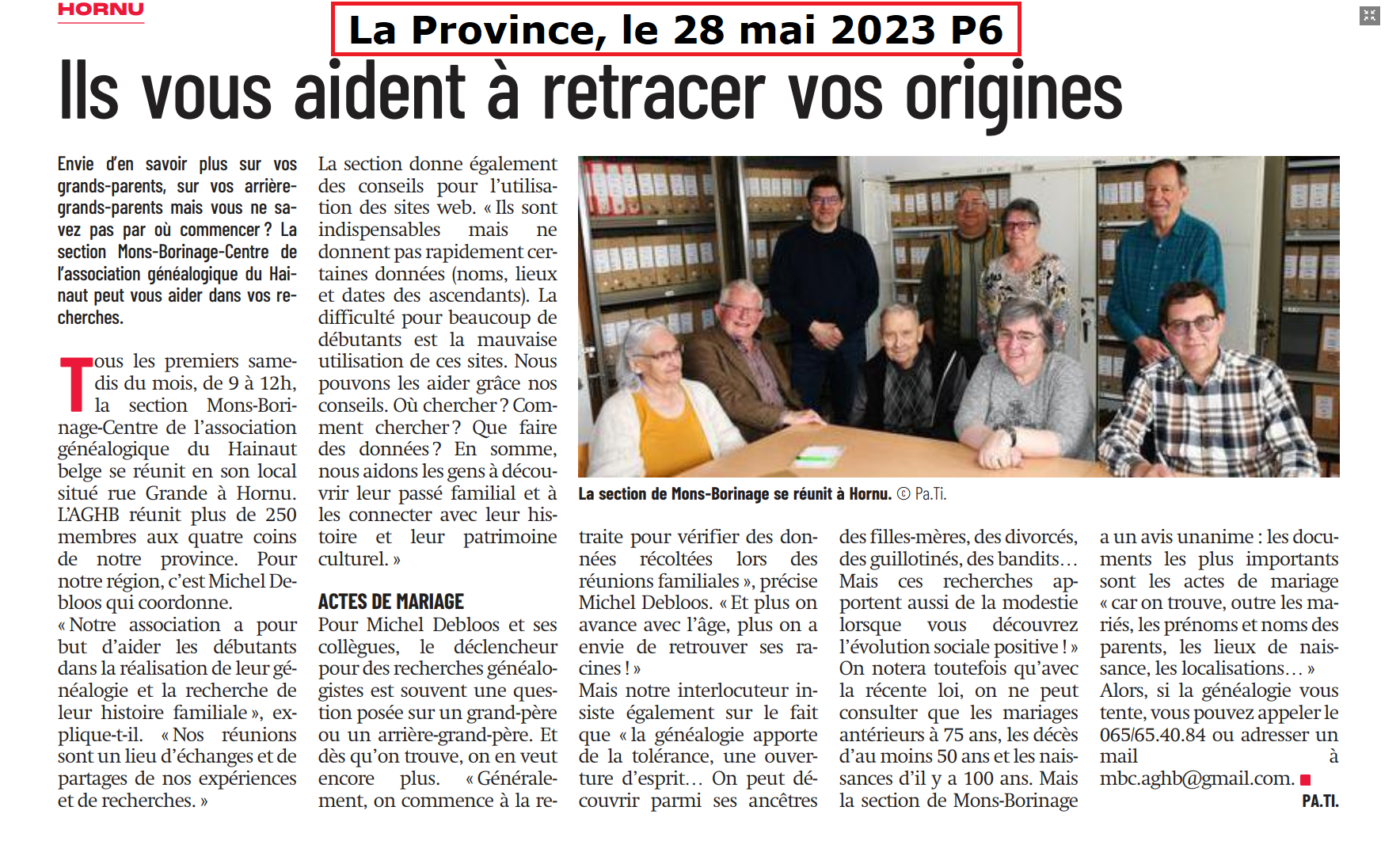 Le journal La Province s'intéresse à nous !